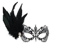 Haodream Masque de fête vénitien pour femme, noir