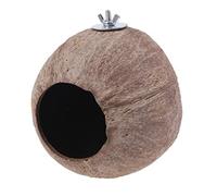 Haodream Nichoir à suspendre en noix de coco pour coquillages Nid d'oiseau pour perruches d'Amour Cachette en noix de coco naturelle pour petites cages d'animaux Jouet perroquet Gris du Gabon pour