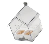 Haodream Pas de dispersion, cage suspendue, gamelle montable, récipient de nourriture amovible pour perroquet, design résistant aux éclaboussures, pas de déversement
