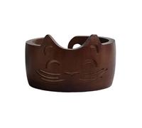 Haodream Porte-bol en bois 17 x 10 cm en forme de chat Couleur D | Bac de rangement fait à la main, grand bol de rangement de laine, distributeur de fil pour accessoires de tricot