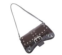 Haodream Sac à bandoulière en cuir synthétique avec rivets pour un usage | Style rétro des années 90, sac à bandoulière en cuir synthétique avec rivets pour le travail et les voyages