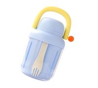 Haodream Shaker à déjeuner peu encombrant, récipient pour ml, bleu | Récipient alimentaire double couche avec fourchette amovible et poignée de transport facile pour la préparation de