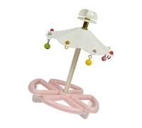 Haodream Support d'enrichissement pour oiseaux décoratifs, B | Perche surélevée avec partie supérieure rotative, 2 mangeoires, activité intérieure de 24 cm