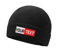 haoduanduan Casquette de montre en polaire personnalisée - Texte brodé personnalisé Armée Militaire Tactique Bonnet Bonnet Hiver Tête de Mort Casquette pour Homme Femme, Noir , S-3XL