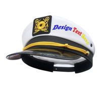 haoduanduan Chapeau de capitaine personnalisable pour skipper marin réglable Blanc, blanc, taille unique