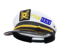 haoduanduan Chapeau de capitaine yacht brodé personnalisé avec texte et nom - Chapeau d'amiral marin marin pour Halloween