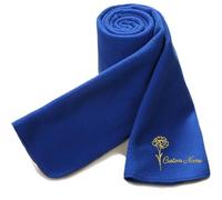 haoduanduan Écharpe personnalisée pour femme avec pompons, châle brodé avec nom personnalisé, mois de naissance, écharpe d'hiver pour Noël, anniversaire, fête des mères, bleu, 50*10In