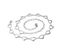 HAODUOO Casual Metal Waist Chain Ladies Thin Belt Retro Dress Decoration Belt(E)