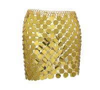 HAODUOO Layered Waist Chain Belt, Women Waist Chain for Dress Multilayer Hollow Sequins Belly Chain for Women Waist Belts(Gold)