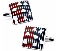 HAODUOO Mens Cufflinks Elegant Style Cuff Cufflink Cufflinks Dress White Shirts 2 Button Cuffs Button Closure Knot Multi Color Enamel Lendy Square Cufflink Button Cufflinks