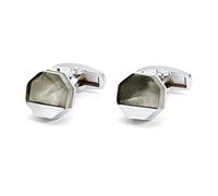 HAODUOO Men's Shirt Cufflinks Fashion Pattern Hexagon Silver Cuff Nail Buttons