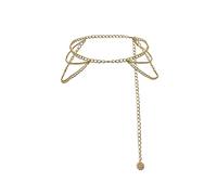 HAODUOO Multilayer Waist Chain Belt, Waist Body Chains for Women Simple 3 Layers Tassel Belly Chain for Women Gold Belts