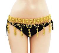 HAODUOO Necklaces Bohemian Ethnic Gold Metal Waist Chains Long Tassel Sequins Belly Belt Dance Waist Body Chain Beach Jewelry