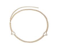 HAODUOO Women Waist Chain Jewelry, Beach Waist Chains for Women Elegant Heart Cubic Zirconia Waist Chain Set Gold Belts