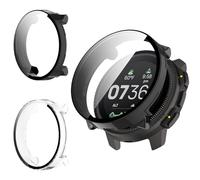 Haofun 2 - coque compatible avec SUUNTO vertical, pour protecteur d'écran en verre trempé HD Protection complète PC dure - Noir + transparent