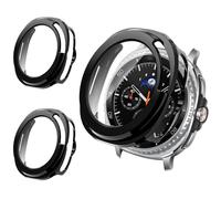 Haofun 2 Pièces Coque Compatible avec Samsung Galaxy Watch 8 Classic 46mm Protection Ecran, Dur PC Matériel Anti-Choc Case, 9H HD Ultra Verre Trempé Écran - Noir