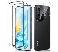 Haofun 2 Pièces Couverture Complète Verre Trempé pour Honor 200 Lite et 2 Pièces Caméra Arrière Protecteur, Film Protection écran, 9H Dureté, Anti Rayures, Vitre Protection