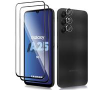 Haofun 2 Pièces Couverture Complète Verre Trempé pour Samsung Galaxy A25 5G et 1 Pièces Caméra Arrière Protecteur, Film Protection écran, 9H Dureté, Anti Rayures, Vitre Protection