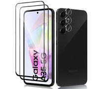 Haofun 2 Pièces Couverture Complète Verre Trempé pour Samsung Galaxy A35 5G et 1 Pièces Caméra Arrière Protecteur, Film Protection écran, 9H Dureté, Anti Rayures, Vitre Protection