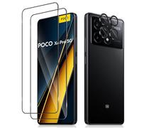 Haofun 2 Pièces Couverture Complète Verre Trempé pour Xiaomi Poco X6 Pro 5G et 1 Pièces Caméra Arrière Protecteur, Film Protection écran, 9H Dureté, Anti Rayures, Vitre Protection