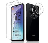 Haofun 2 Pièces Verre Trempé pour Xiaomi Poco C75 / Redmi 14C 4G Smart et 2 Pièces Caméra Arrière Protecteur, Film Protection écran, 9H Dureté, Anti Rayures, HD Vitre Protection