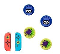 Haofun 4 Paires de Capuchons de Joystick en Silicone pour Nintendo Switch 1, Capuchons pour Pouce, Installation Facile, Expérience de Jeu Améliorée - Splatoon