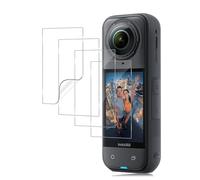 Haofun 4 Pièces Protection Écran pour Insta360 X5/ Insta360 X4 TPU Protecteur D'écran, Film TPU Flexible, Anti-Rayures, Film Protecteur Souple Haute Résolution (Transparent)