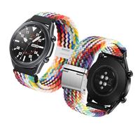 Haofun Bracelet Tressé pour Xiaomi Watch S4 Sport/ S3/ S2/ 2/2 Pro/Redmi Watch 5 Active/ 5 Lite pour Amazfit Balance/Bip 5 pour Garmin Venu 3/2/ Vivoactive 4 - Couleurs de l'arc-en-ciel