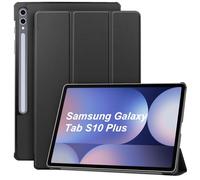 Haofun Coque Compatible avec Samsung Galaxy Tab S10 Plus/S9 Plus, Housse Etui de Slim Léger avec Veille/Réveil Automatique, PU Flexible Cover avec Multi-Angle Fonction Support Noir