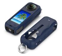 Haofun Coque en Silicone pour Insta360 X5, Housse en Silicone Protecteur Accessoires pour Insta360 X5, Couverture de Protection Anti-Rayures - Bleu de Minuit