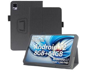 Haofun Coque pour ALLDOCUBE iPlay 60 Mini Pro/60 Mini Turbo, Etui de Slim Léger avec Dragonne, PU Flexible Cover, Multi-Angle Support, Noir