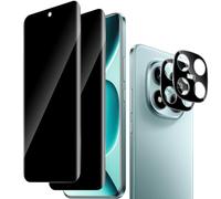 Haofun Verre Trempé Anti-Espion pour Xiaomi Poco M8 Pro 5G/ Redmi Note 15 Pro Plus 5G, 2 Pièces Anti Espion Film de Protection Écran et 2 Pièces Caméra Arrière Protecteur