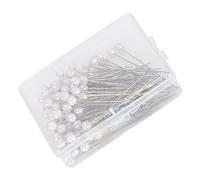Haofy 100 Pièces épingles à Coudre Droites, épingles de Couture à Tête de Perle en Acier Inoxydable avec Boîte en Plastique pour la Fabrication de Bijoux en Tissu et le Quilting