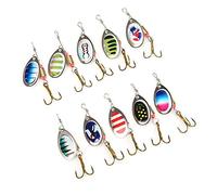 Haofy 10pcs Live - Basic Spoon Bait Lineal Top Water Bait Excellent Catcher de Poisson adapté à la Pêche à la Plage de L'océan