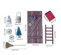 Haofy 12 PCS Doll House Accessories Mini Porte Set Christmas GNOME Kit de Vacances GNOME Decor GNOME Porte avec Une Boîte aux Lettres Brome de Noël Couronne d'arbre de Noël pour la