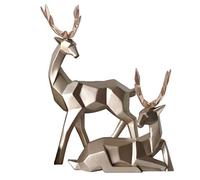 Haofy 2 pièces Moderne Statue Figurine cerf Sculpture décor Animal, résine cerf Statue Sculpture Maison Bureau Armoire Ornements décoration(Or)