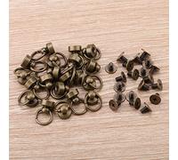 Haofy 20 Pcs Resivets Moines Fichettes pour Cuir Artisanat Bricolage en Laiton Fer à Rivet en Fer avec Surface D'électroplaste pour les Sacs Bourse (Bronze)