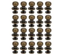 Haofy 20 Pcs Rivets en Cuivre pour l'artisanat du Cuir Attaches à Tête Ronde 0,35 X 0,31 Pouces Goujons Idéaux Amateurs de Bricolage Sacs Chaussures Kit de Réparation de Vêtements Plusieurs