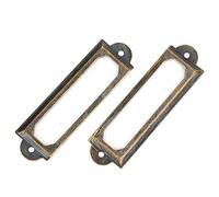 Haofy 20 PCS TIRER LAGE SPELDER Vintage Green Bronze Metal Carte Cadre avec Vis pour Tiroir Duy Shelf Organisateur Student Photo Album Album Nom de Scrapbook Tag (Bronze vert)