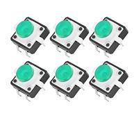 Haofy 20 Pièces 12x12x7.3mm Interrupteur à Bouton-poussoir Tactile momentané à LED Durable pour Produits électroniques TV, équipement Audio (GREEN)