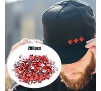 Haofy 200 Pièces Rivets Carrés en Métal pour Accessoires d'artisanat Cuir Bricolage Design élégant 9mm pour Sacs Chapeaux Vêtements (Points jaunes sur fond rouge)