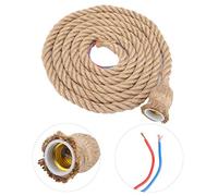 Haofy 2m E27 Vintage Chanvre Corde Plafonnier Base Pendentif Lampe Support D'ampoule 85-265V(1 holder)
