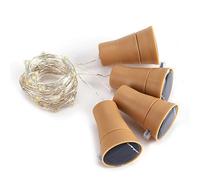 Haofy 4 pièces bouteille lumières cordes lumières solaires pour bouteille de vin liège lumière décorée lampe bricolage guirlandes lumières romantiques pour mariage, Noël, fête, maison, Halloween