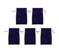 Haofy 5 Pièces Pochette en Velours avec Cordon de Serrage pour Bijoux Dés Cartes de Tarot Rangement Sac de Luxe Doux Emballage pour Femmes Accessoires de Voyage Pierres Précieuses en (Violet)