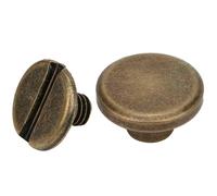 Haofy 50 Ensembles de Goujons à Tête Plate en Laiton de 6.5mm avec Vis, Rivets Galvanisés pour L'artisanat du Cuir, Or/argent/couleur Pistolet/Bronze (cuivre 4)