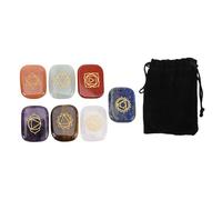 Haofy 7pcs Runes Pierres avec Un Sac à Cordon de Velours, Cristal pour Les Débutants de Méditation de Yoga, Richesse de Divination de la Richesse de la Richesse