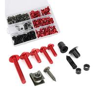 Haofy Accessoires de Moto Pièces de Moto Composants Carénage Kit 195PCS En Acier Inoxydable M5 M6 avec ABS En Aluminium pour La Plupart Des Motos (rouge)