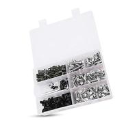 Haofy Accessoires de Moto Pièces de Moto Composants Carénage Kit 195PCS En Acier Inoxydable M5 M6 avec ABS En Aluminium pour La Plupart Des Motos (SILVER)