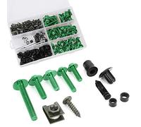 Haofy Accessoires de Moto Pièces de Moto Composants Carénage Kit 195PCS En Acier Inoxydable M5 M6 avec ABS En Aluminium pour La Plupart Des Motos (GREEN)