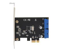 Haofy Adaptateur de Carte PCI Express USB3.0, Fonctionnement Stable PCB PCI Express vers Deux Cartes USB 3.0 20 Broches 2 Ports 5 Gbit/s Résistant à la Chaleur pour Ordinateur de Bureau